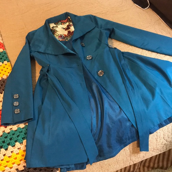 peacock blue coat